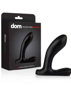 DOM P11 Plug Estimulador de Prostata Curvado Preto com Embalagem