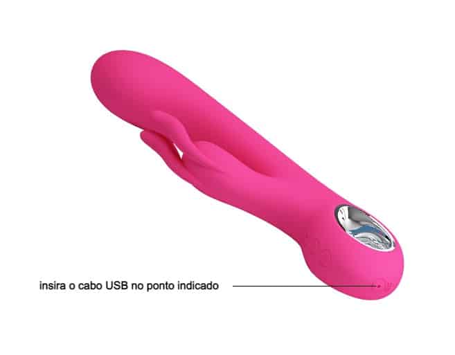 vibrador hot rabbit rosa recarregável 