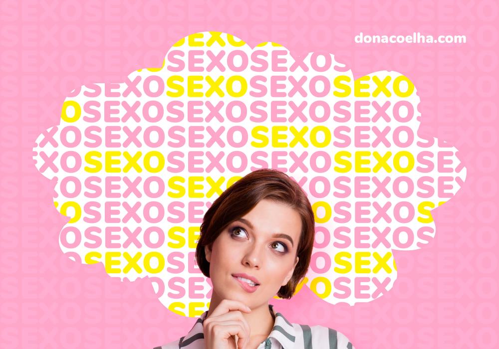 Mulher pensando na palavra sexo