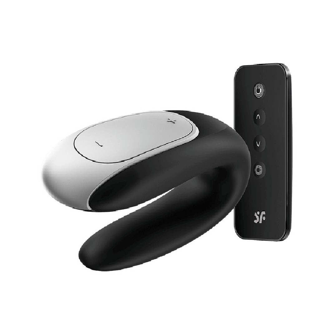 Double Fun Preto Satisfyer Vibrador para Casal