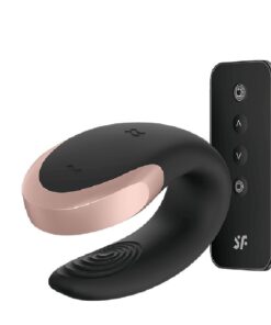 Double Love Preto Satisfyer Vibrador para Casal