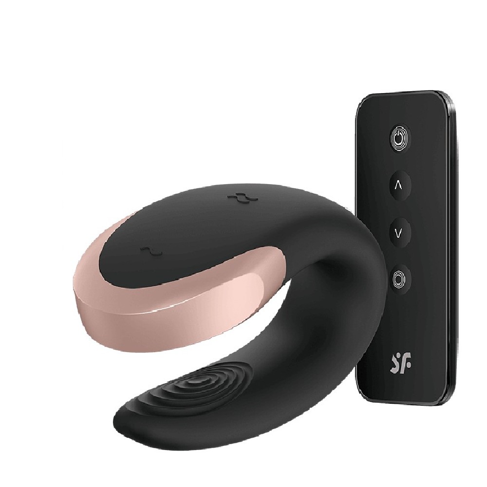 Double Love Preto Satisfyer Vibrador para Casal