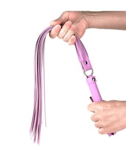 LinhaBDSM ChicoteLilasGrande04 Dona Coelha Flogger Lilás com argola - Linha BDSM