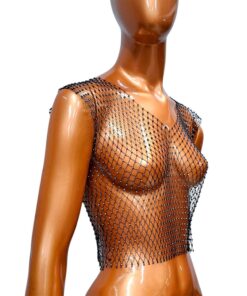 Cropped de Tela e Strass